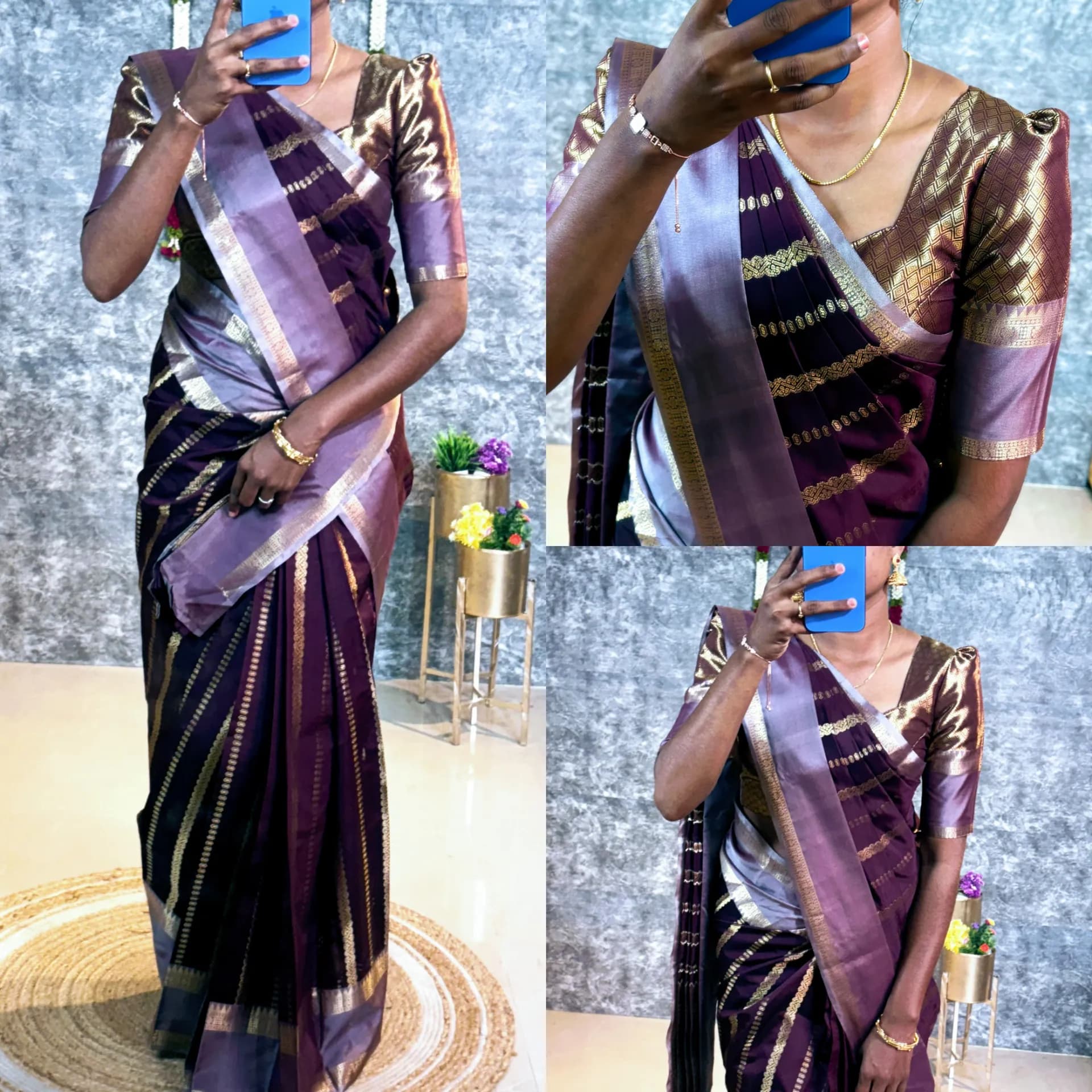 🌟 Trending Regal Stripes Banarasi Silk Saree 💫
